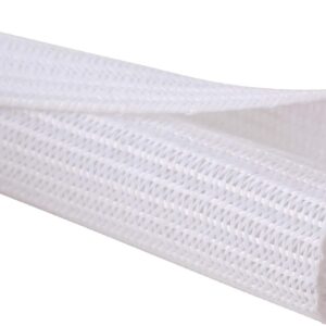 Alex Tech 10ft - 1/2 inch Cord Protector Wire Loom Tubing Cable Sleeve Split Sleeving for USB Cable Power Cord Audio Video Cable - Protect Cat from Chewing Cords - White