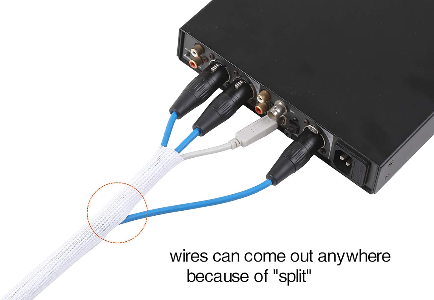 Alex Tech 10ft - 1/2 inch Cord Protector Wire Loom Tubing Cable Sleeve Split Sleeving for USB Cable Power Cord Audio Video Cable - Protect Cat from Chewing Cords - White - Image 3
