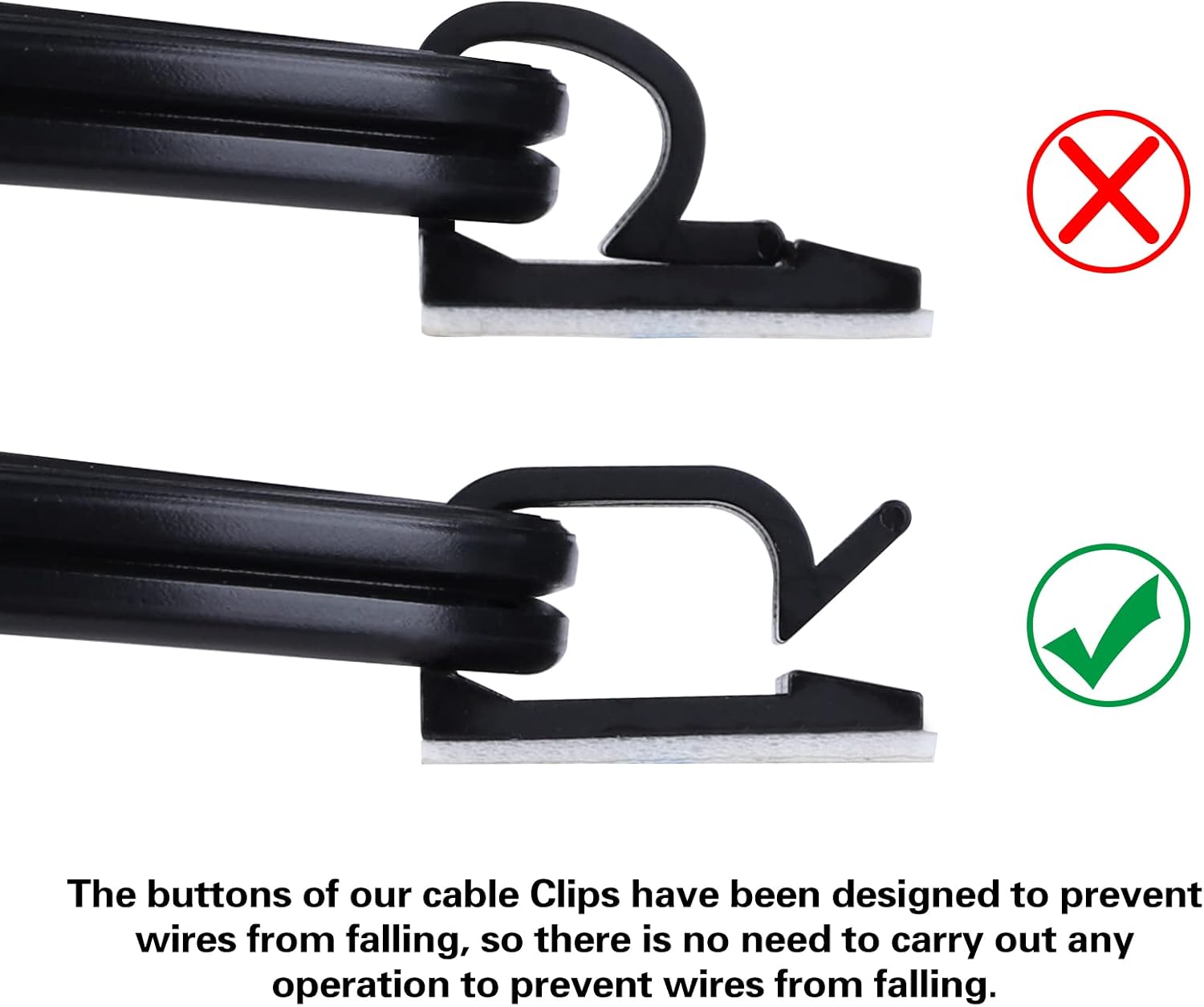 120PCS XHF Adhesive Cable Wire Clips White, Cable Staples Outdoor Cable Management Wire Organizer Cord Holder for Under Desk, Car, Wall, TV PC Ethernet Cable - Image 4