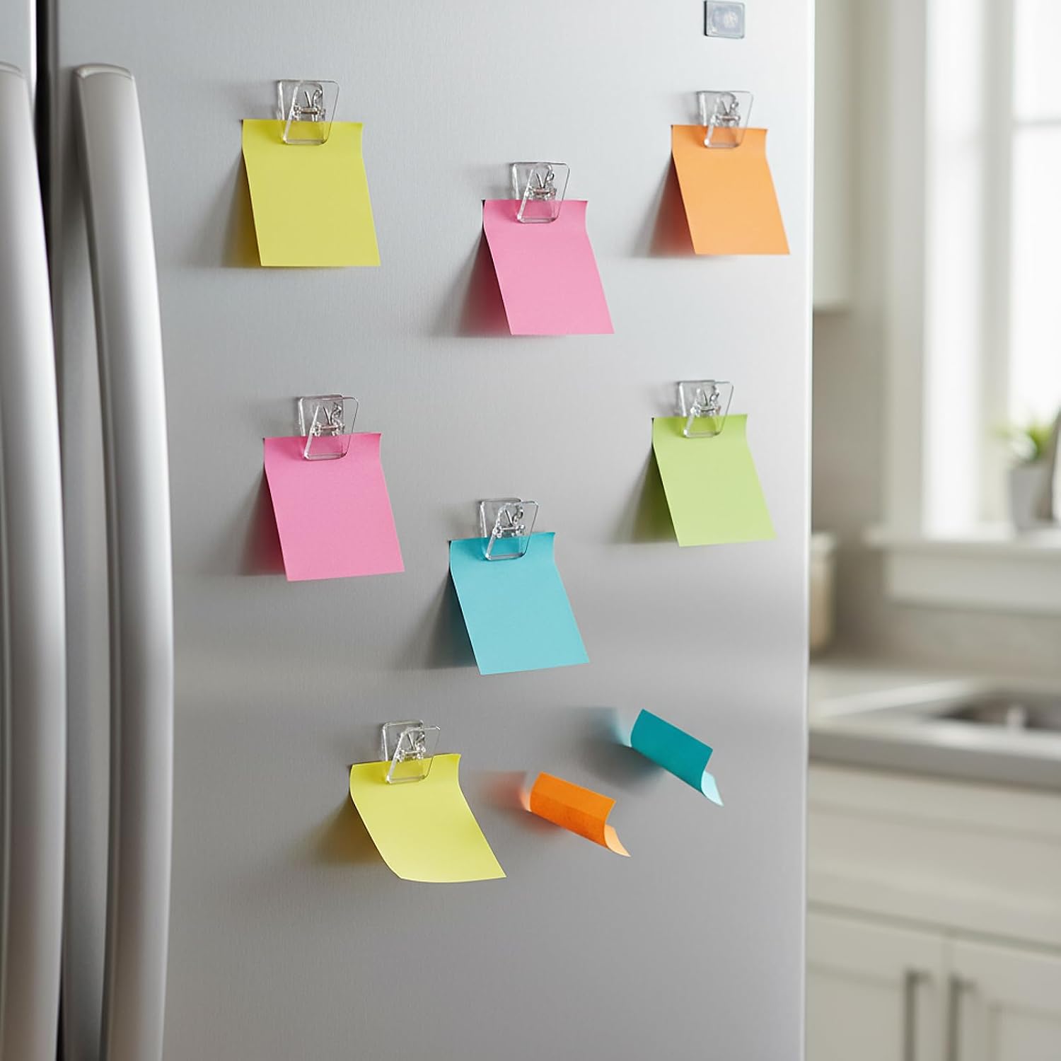 Engrowtic 60 Pcs Self Adhesive Hanging Sticky Clips Bulk,Transparent | Spring Clips, Photos Clips, Back to School Fot Teachers, Wall, Home, Office, Classroom, Poster, School - Image 5